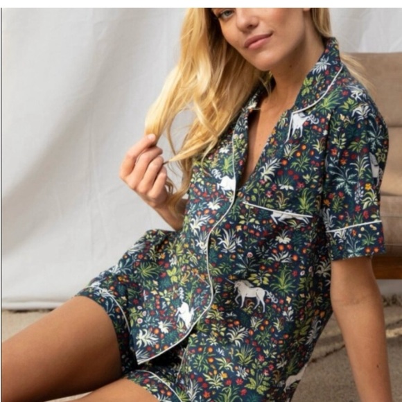 Printfresh Unicorn Garden Short Sleep Set - Picture 1 of 4